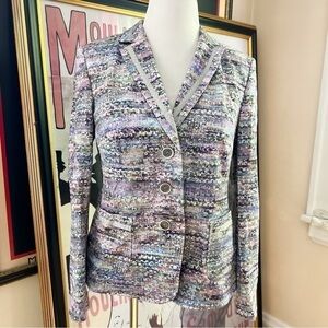Basler Multicolor Abstract Fitted European Business Casual Artsy Blazer Sz 42
